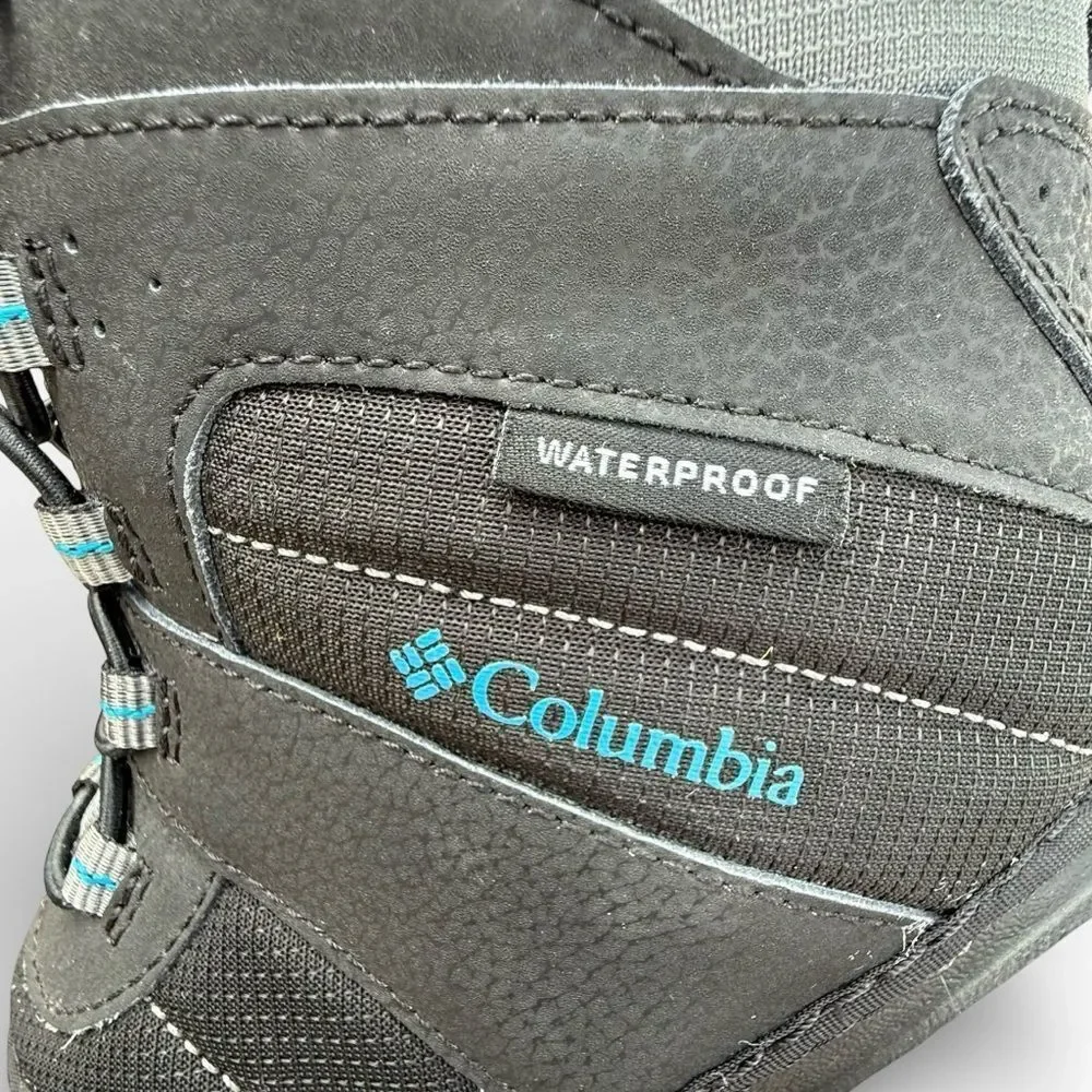 Columbia Rope Tow III Youth Winter Snow Boots Black/Gray Waterproof Size 4